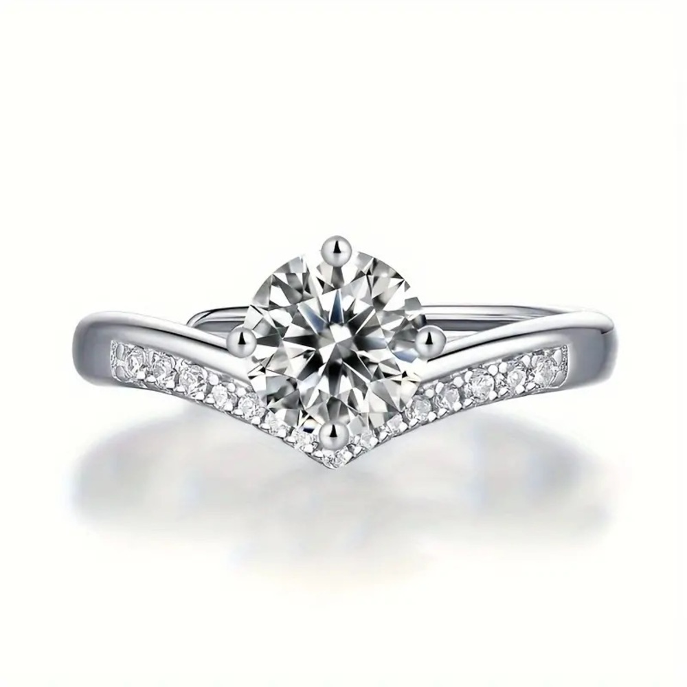🔥CERTIFIED 2 CT ADJUSTABLE DIAMOND RING LAB CREATED MOISSANITE DIAMOND